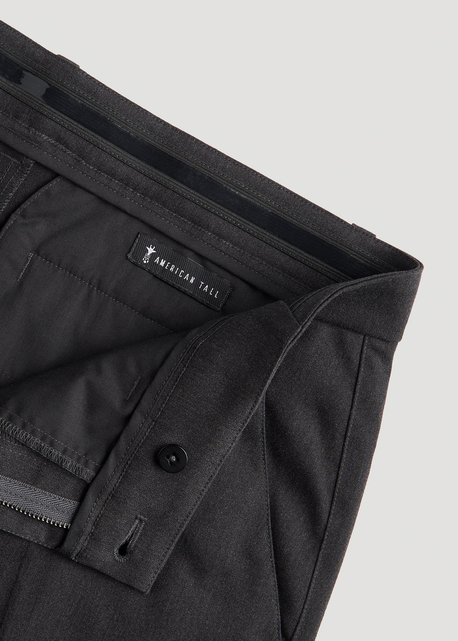 American Tall Men TAPERED-FIT Stretch Dress Pants for Tall Men in Charcoal Heather