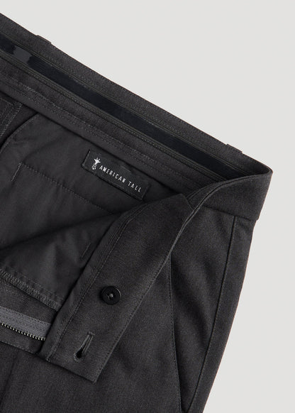 American Tall Men TAPERED-FIT Stretch Dress Pants for Tall Men in Charcoal Heather