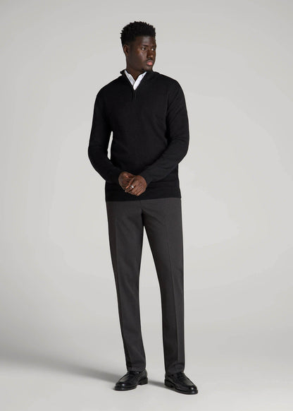 American Tall Men TAPERED-FIT Stretch Dress Pants for Tall Men in Charcoal Heather