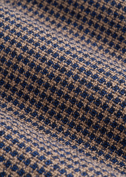 American Tall Men Core Blazer for Tall Men in Brown and Blue Mini Houndstooth