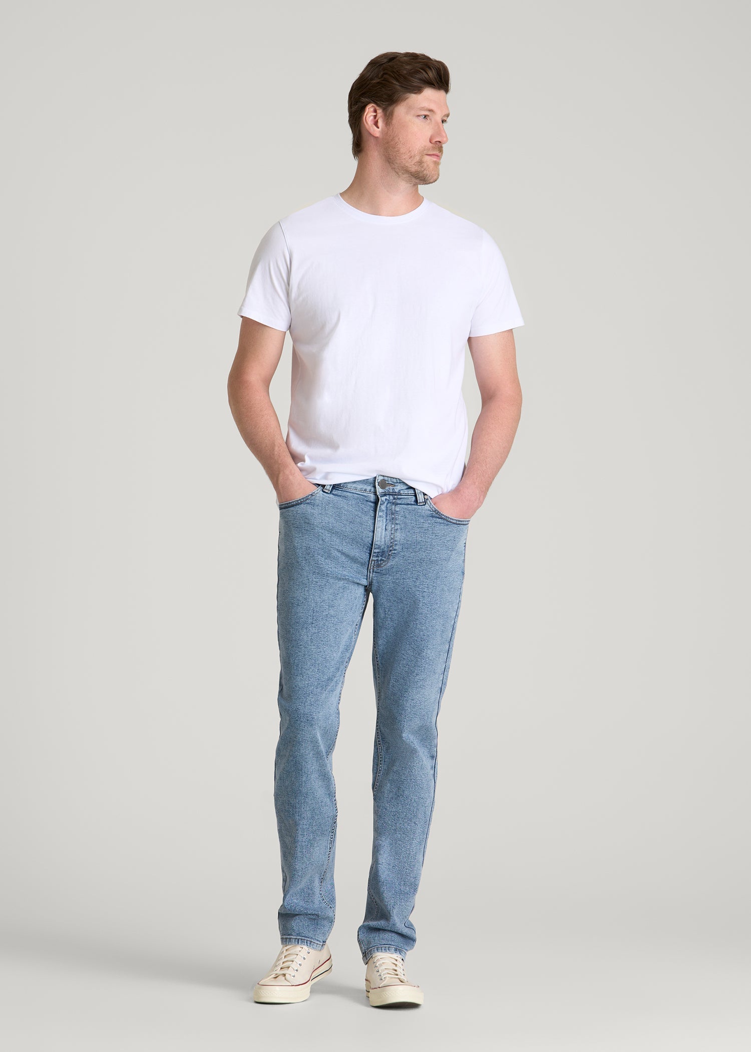 American Tall Men Dylan Slim Fit Jeans for Tall Men in Perfect Blue