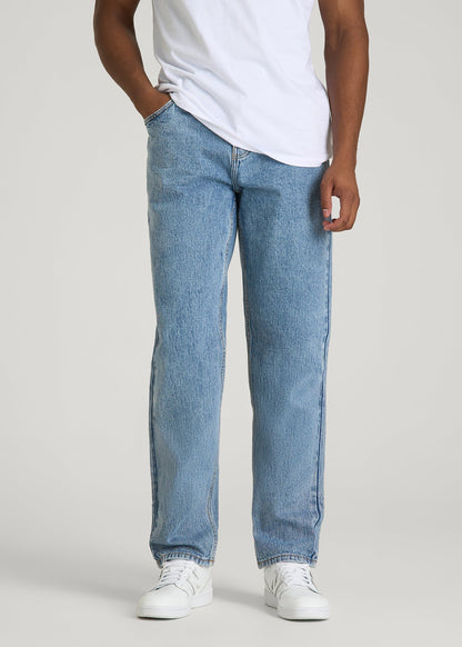 American Tall Men MILO Relaxed Tapered Fit Jeans for Tall Men in Perfect Blue