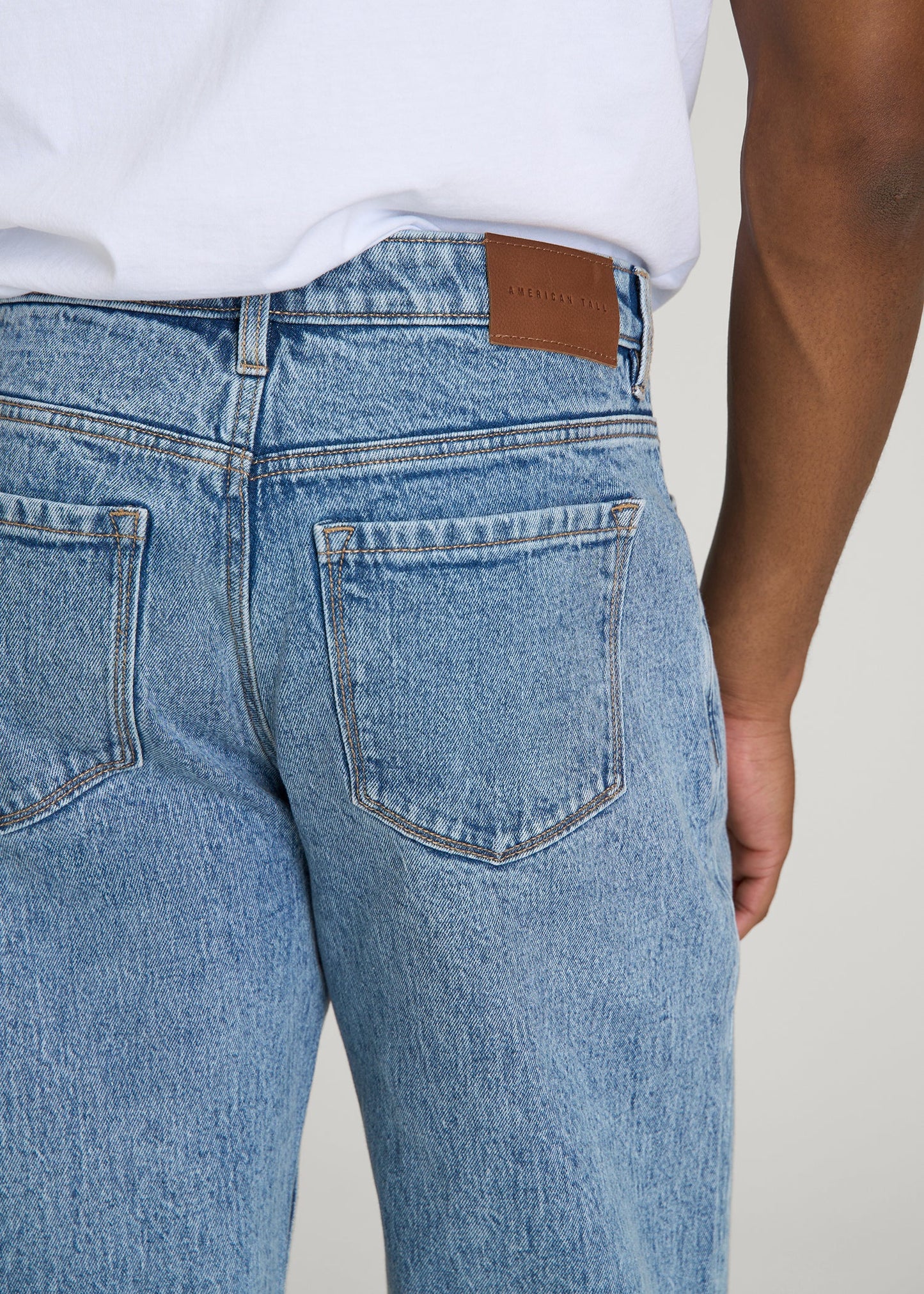 American Tall Men MILO Relaxed Tapered Fit Jeans for Tall Men in Perfect Blue