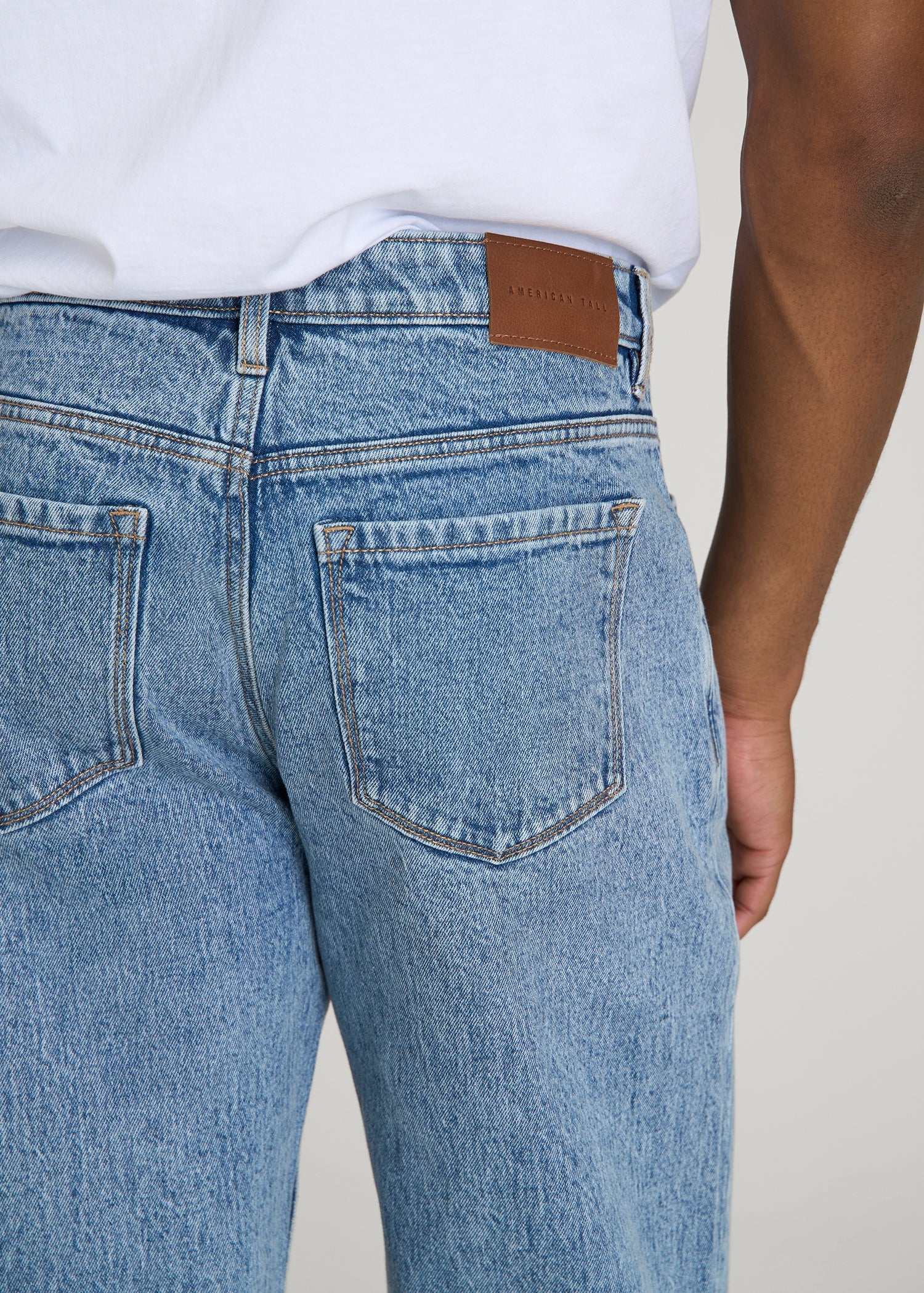 American Tall Men MILO Relaxed Tapered Fit Jeans for Tall Men in Perfect Blue