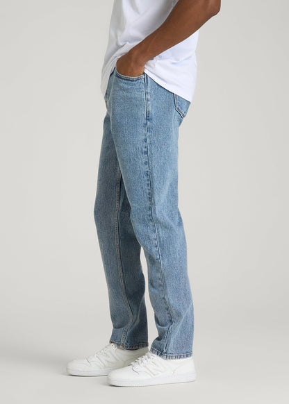 American Tall Men MILO Relaxed Tapered Fit Jeans for Tall Men in Perfect Blue