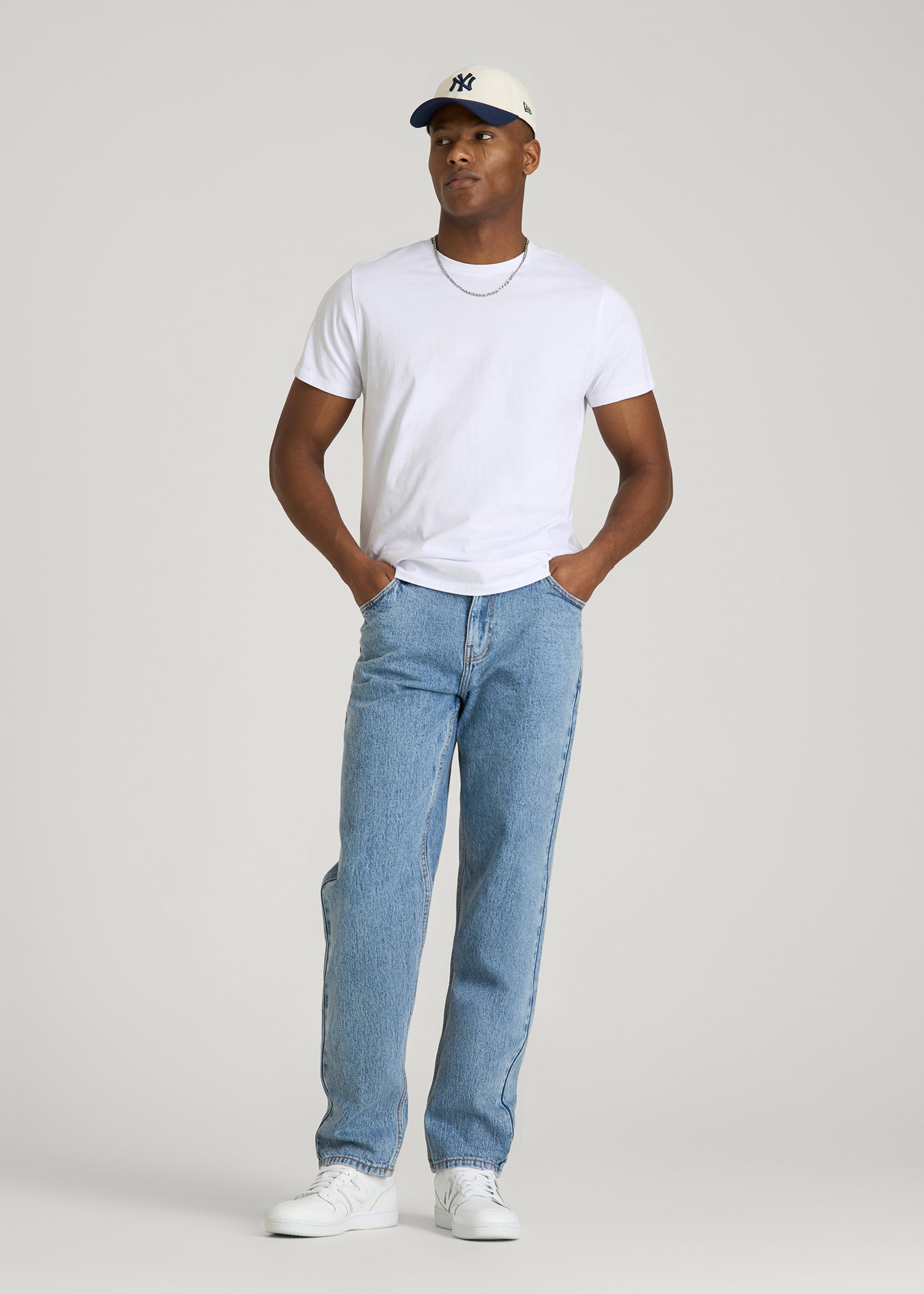 American Tall Men MILO Relaxed Tapered Fit Jeans for Tall Men in Perfect Blue