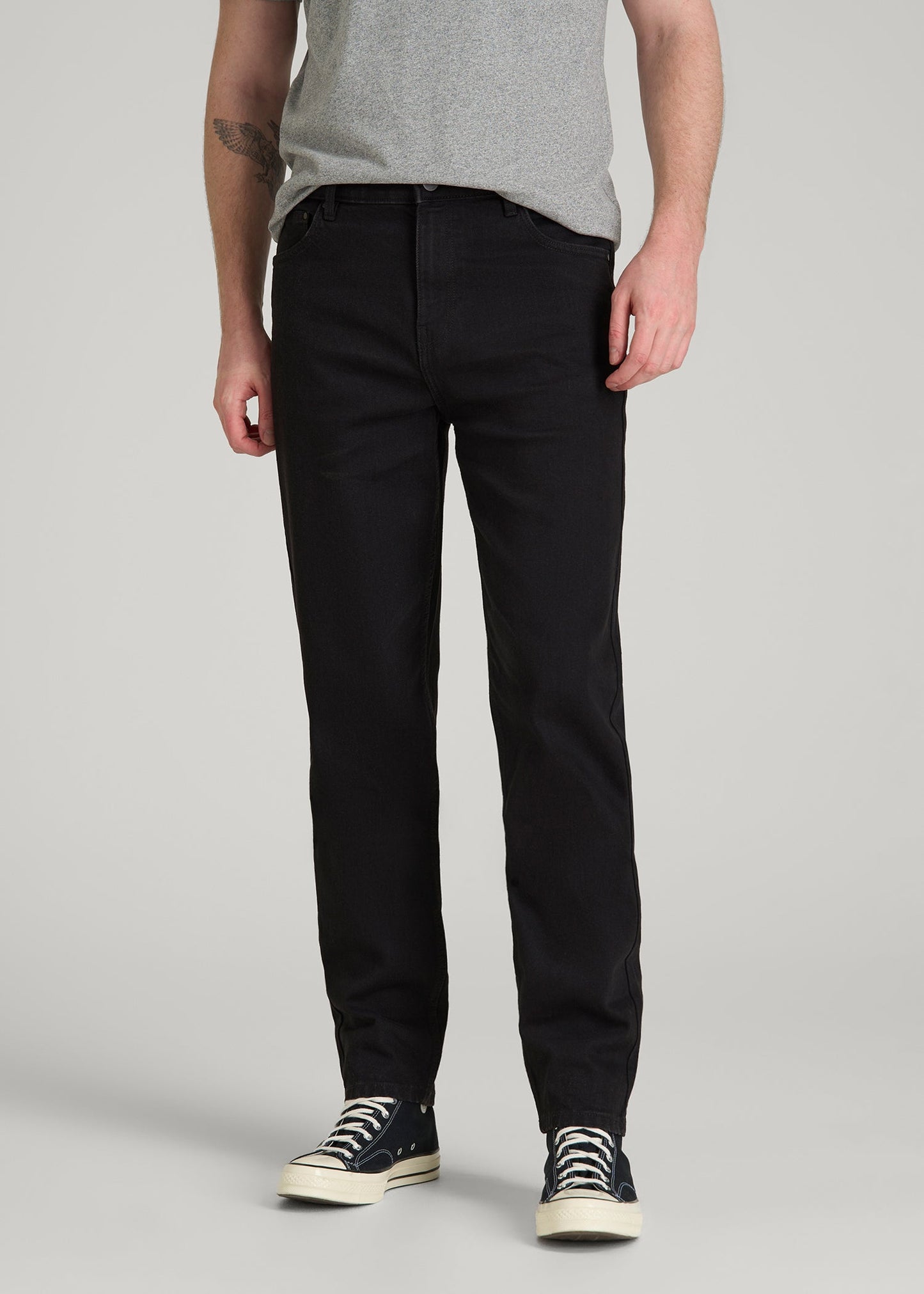 American Tall Men MILO Relaxed Tapered Fit Jeans for Tall Men in Optimum Black