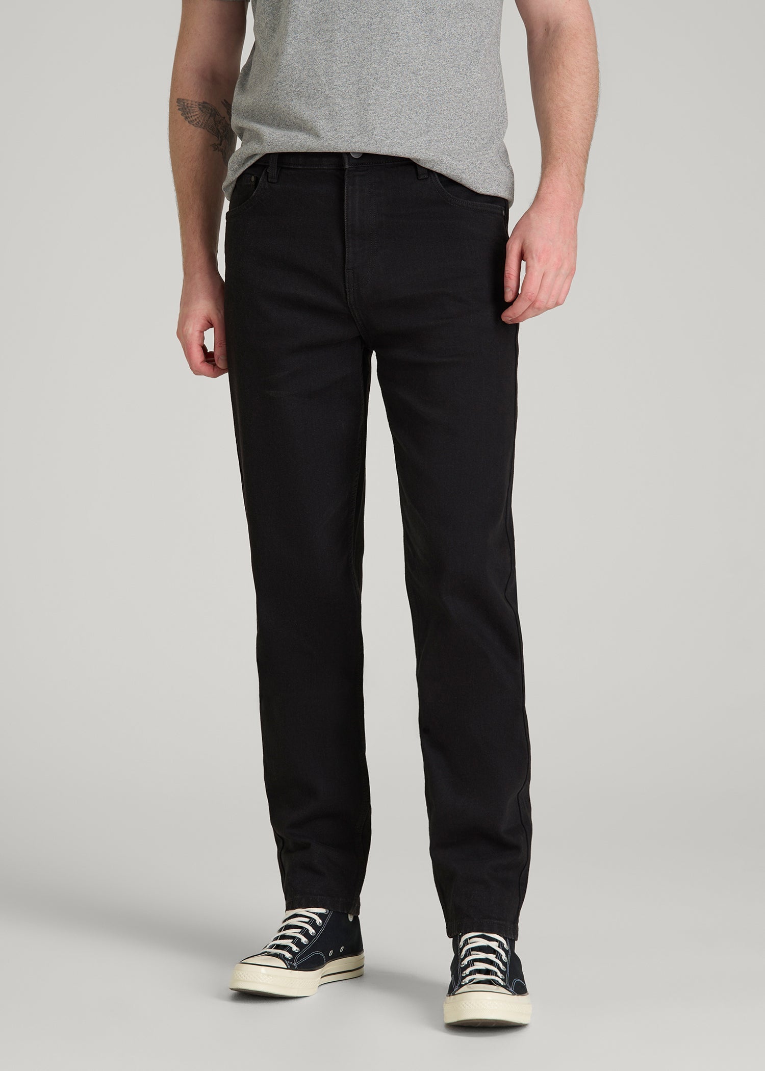 American Tall Men MILO Relaxed Tapered Fit Jeans for Tall Men in Optimum Black