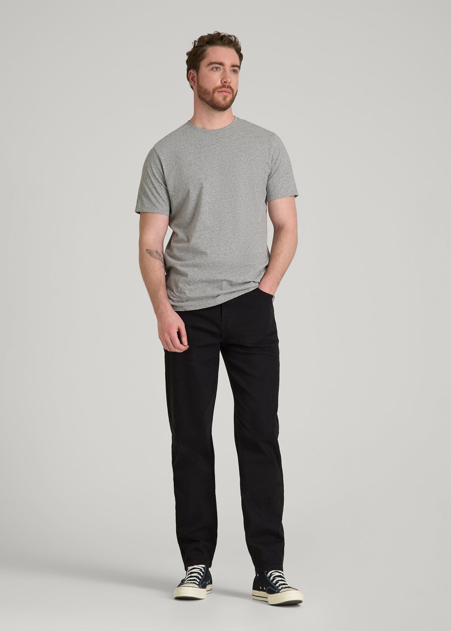 American Tall Men MILO Relaxed Tapered Fit Jeans for Tall Men in Optimum Black