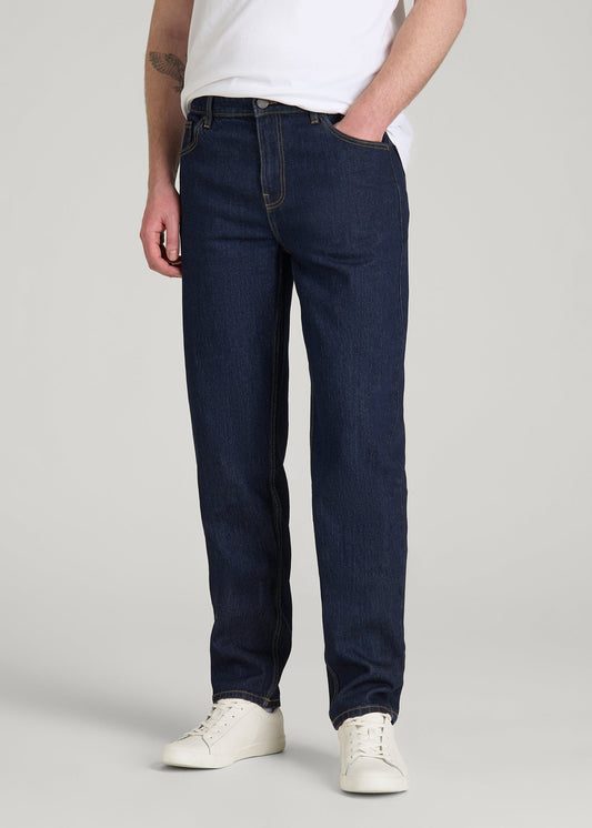 American Tall Men MILO Relaxed Tapered Fit Jeans for Tall Men in Deep Indigo Wash