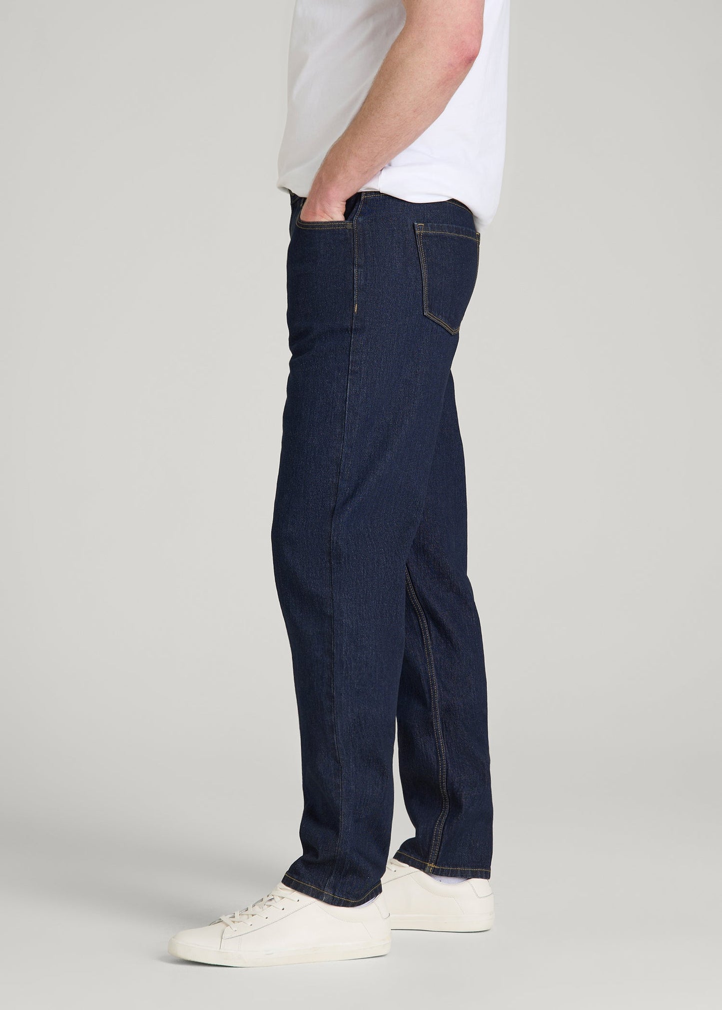 American Tall Men MILO Relaxed Tapered Fit Jeans for Tall Men in Deep Indigo Wash