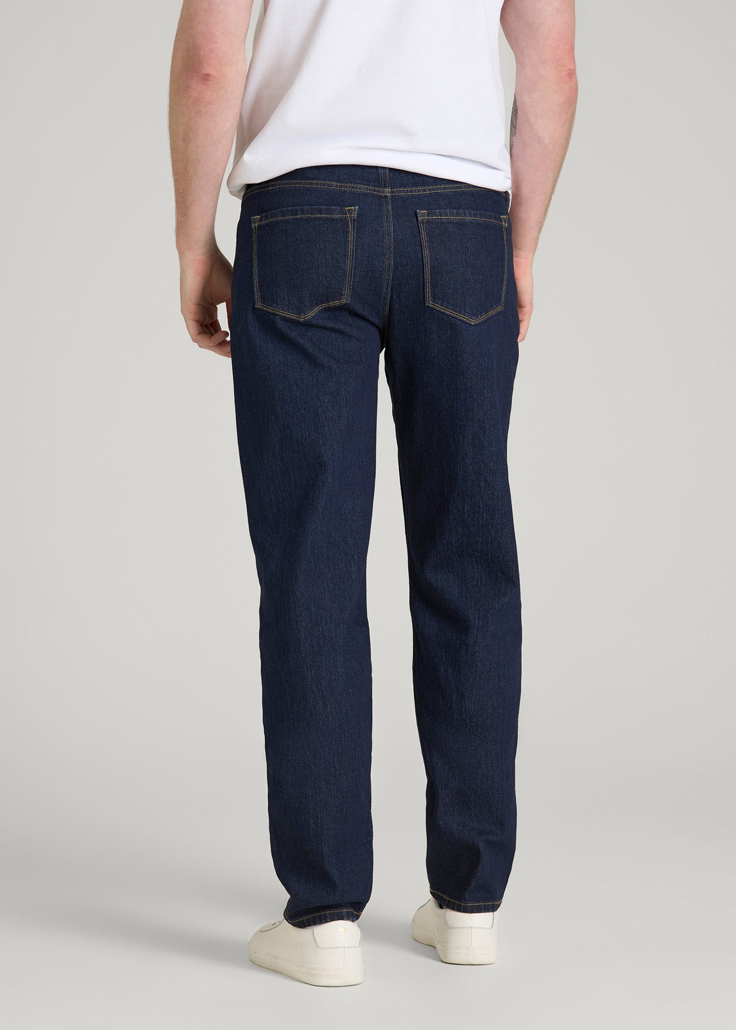 American Tall Men MILO Relaxed Tapered Fit Jeans for Tall Men in Deep Indigo Wash