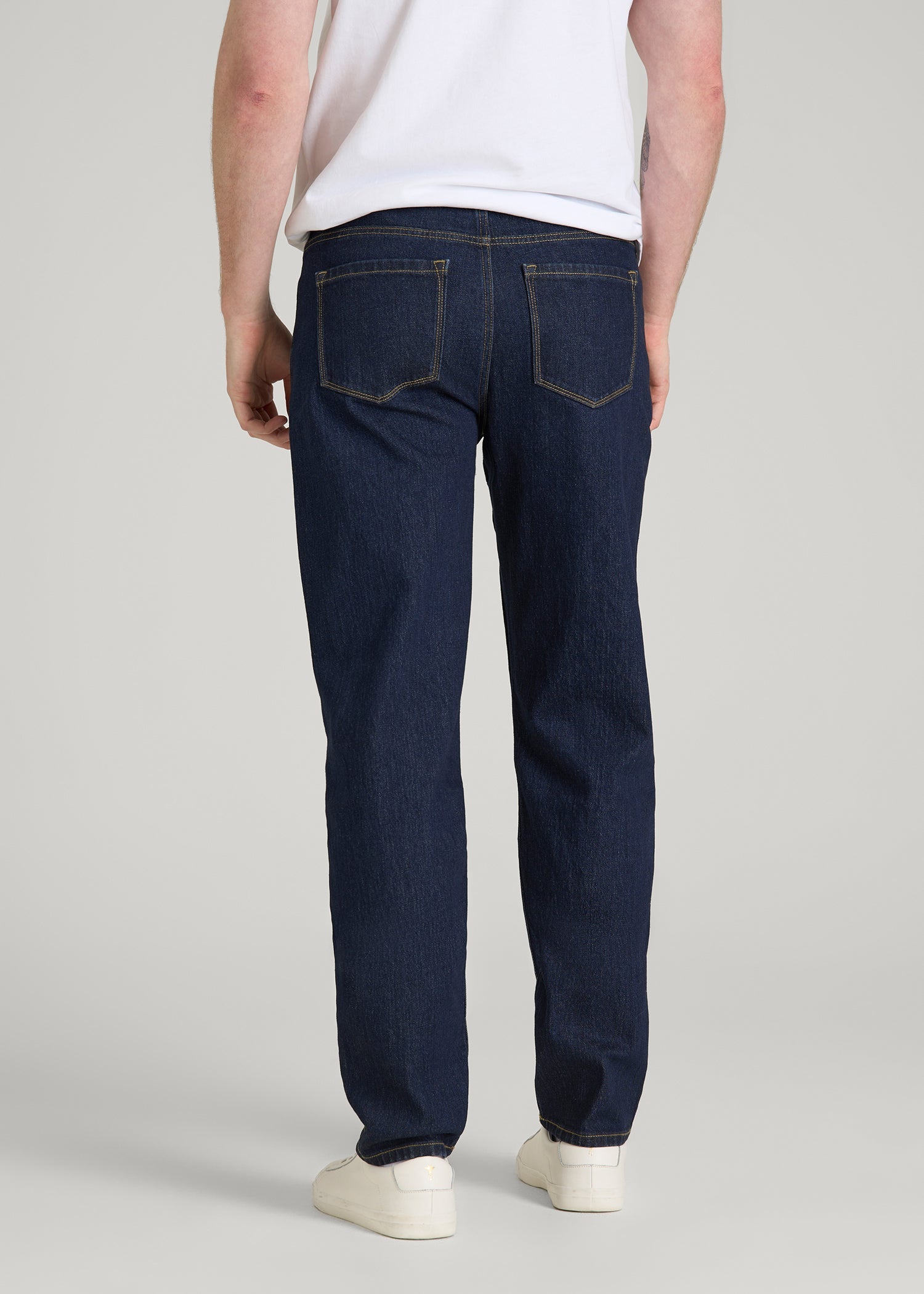 American Tall Men MILO Relaxed Tapered Fit Jeans for Tall Men in Deep Indigo Wash