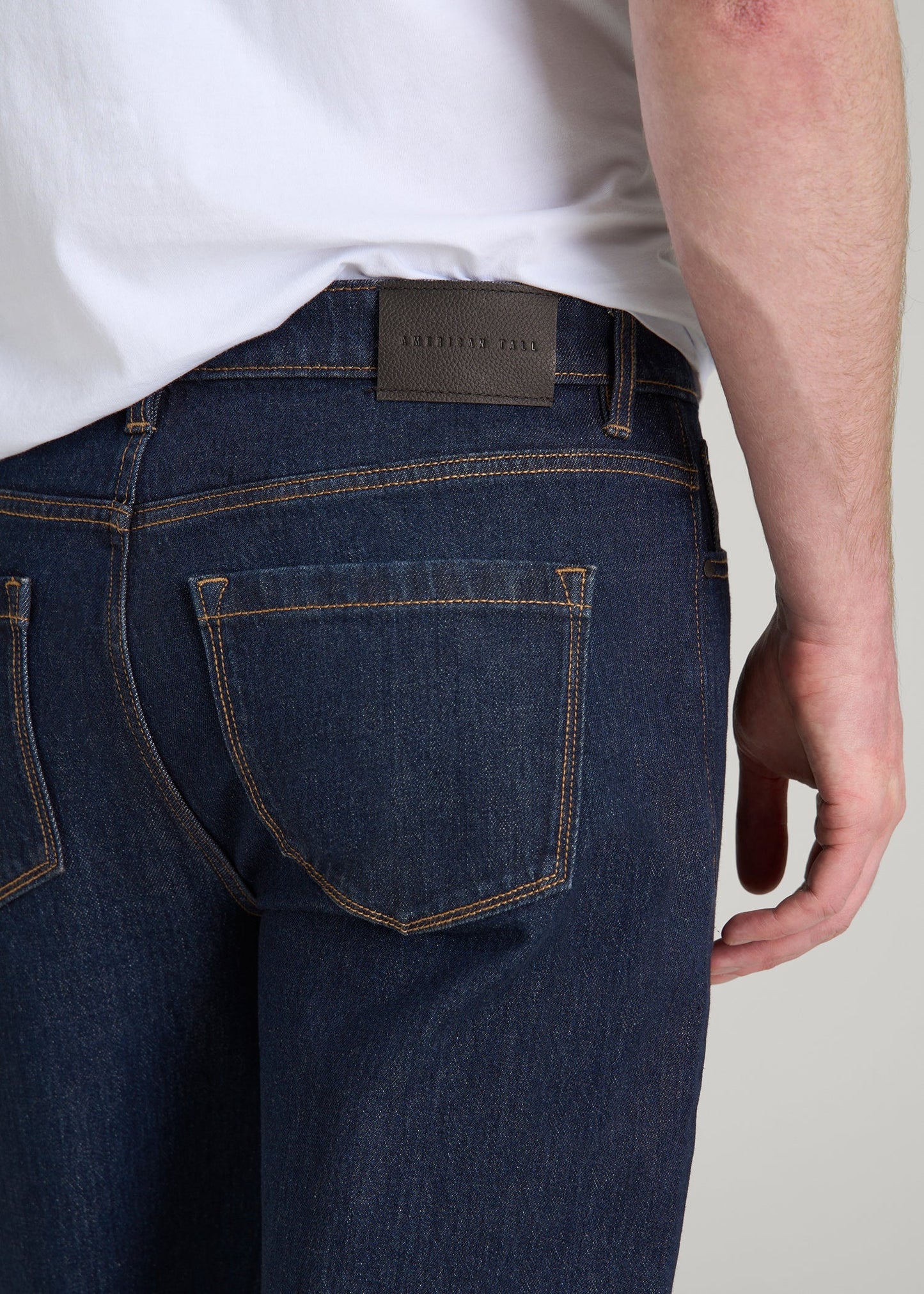 American Tall Men Bootcut Jeans for Tall Men in Deep Indigo Wash