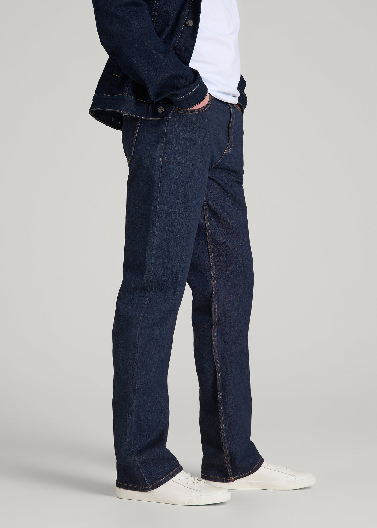 American Tall Men Bootcut Jeans for Tall Men in Deep Indigo Wash