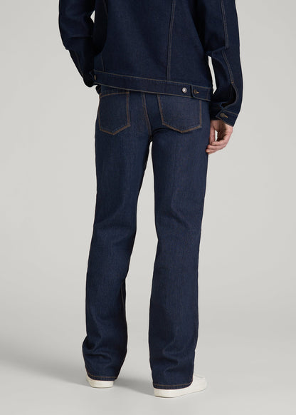 American Tall Men Bootcut Jeans for Tall Men in Deep Indigo Wash