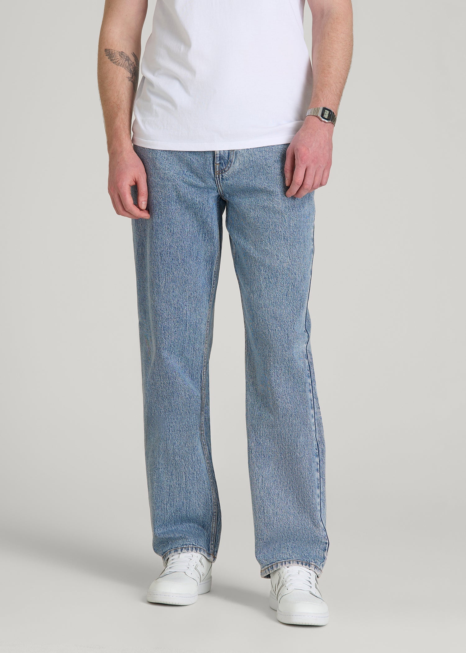 American Tall Men Loose Fit Jeans for Tall Men in Perfect Blue