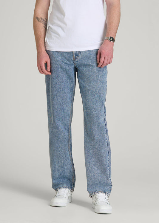 American Tall Men Loose Fit Jeans for Tall Men in Perfect Blue