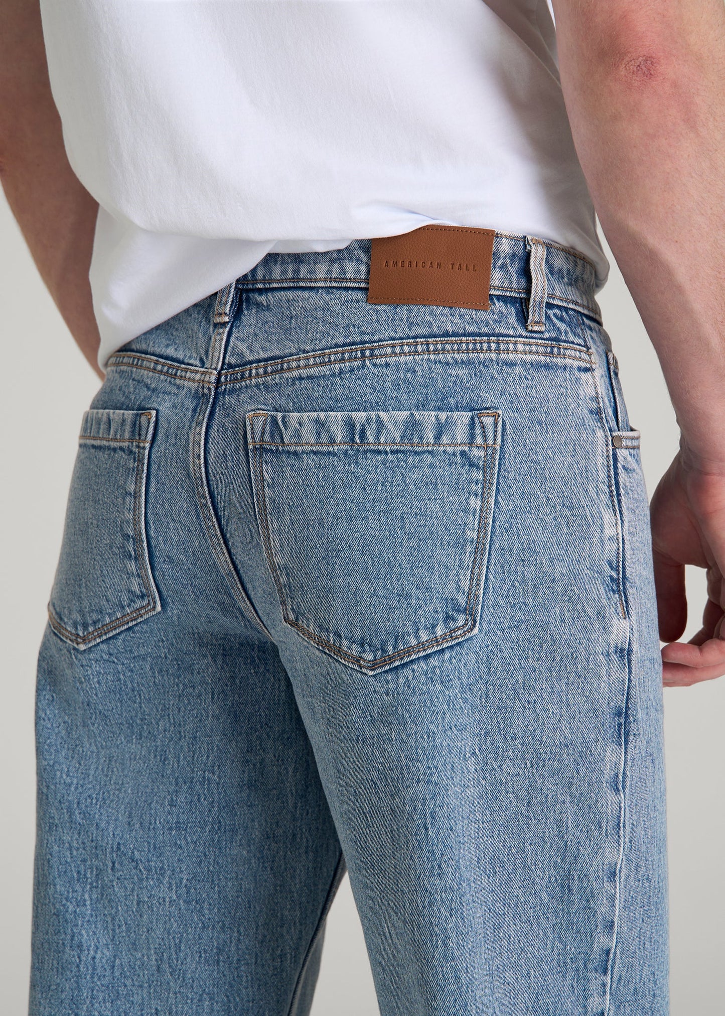 American Tall Men Loose Fit Jeans for Tall Men in Perfect Blue
