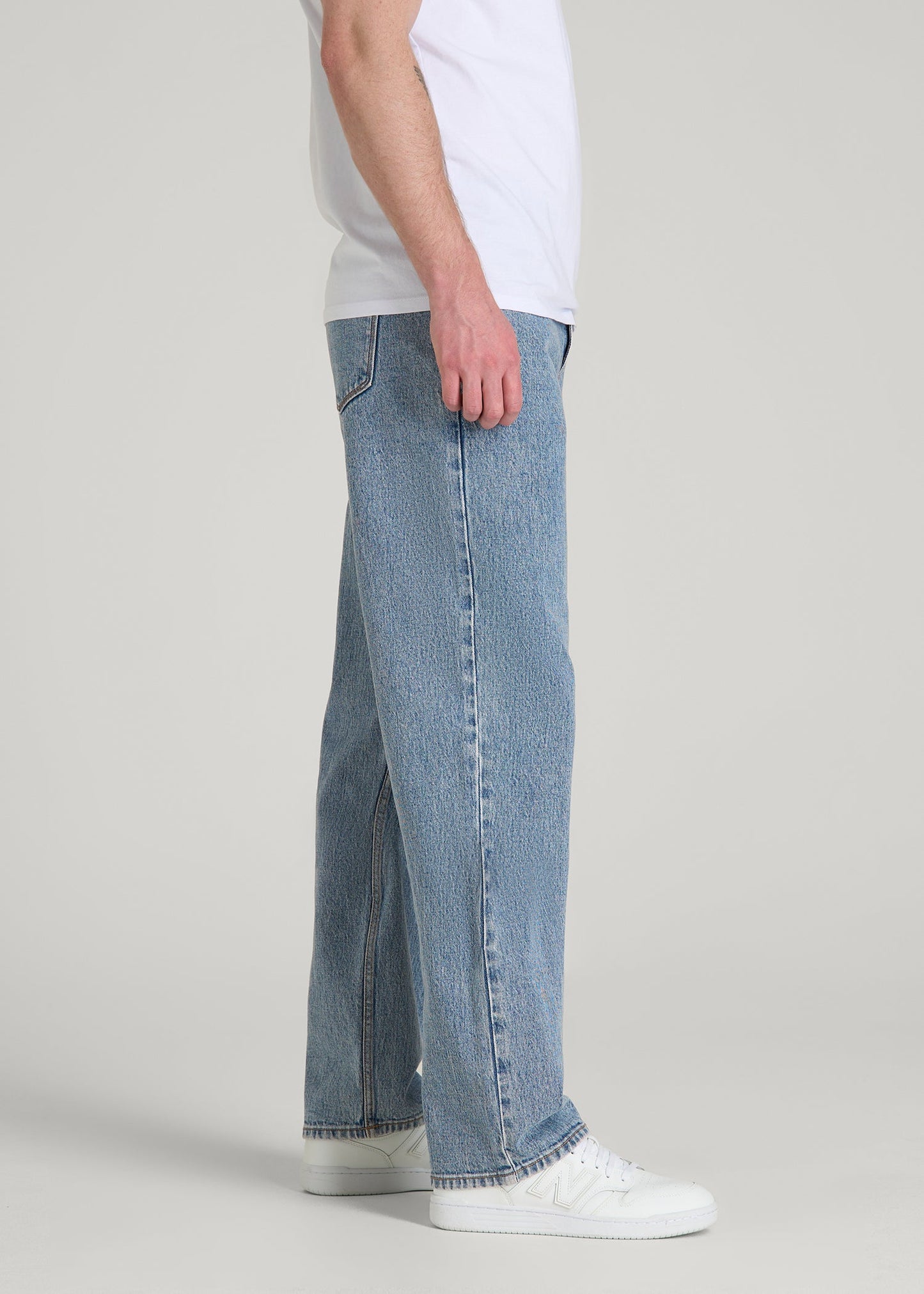 American Tall Men Loose Fit Jeans for Tall Men in Perfect Blue