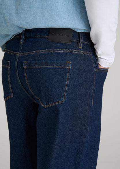 American Tall Men Loose Fit Jeans for Tall Men in Deep Indigo Wash