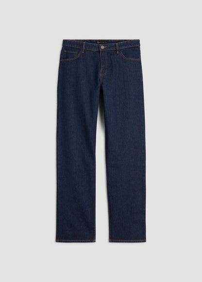 American Tall Men Loose Fit Jeans for Tall Men in Deep Indigo Wash
