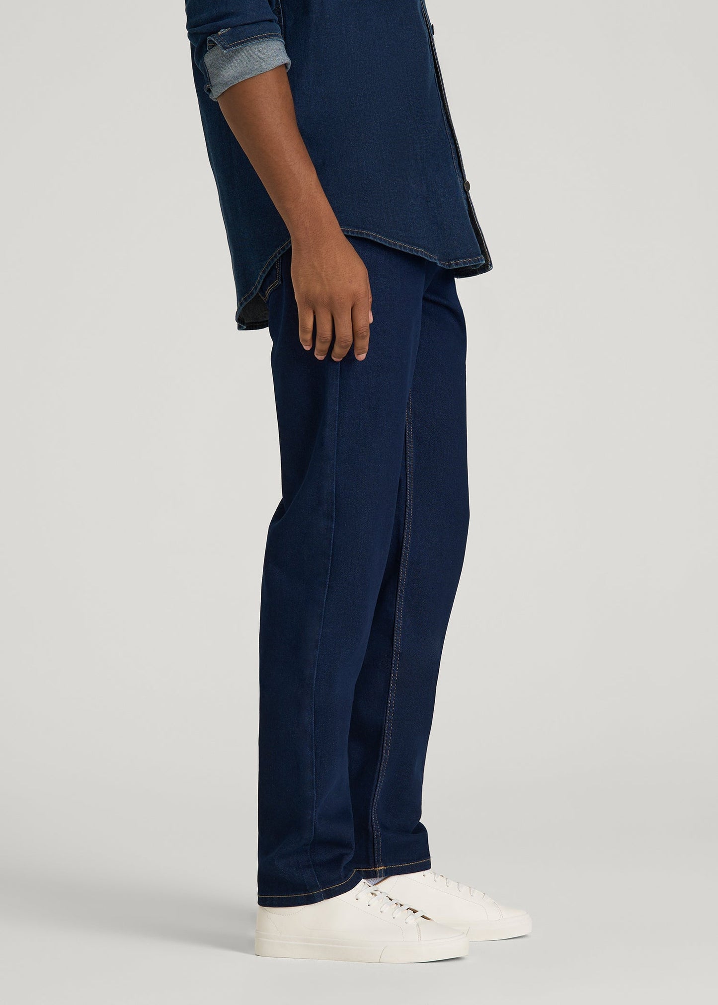 American Tall Men Carman TAPERED Jeans for Tall Men in Deep Indigo Wash