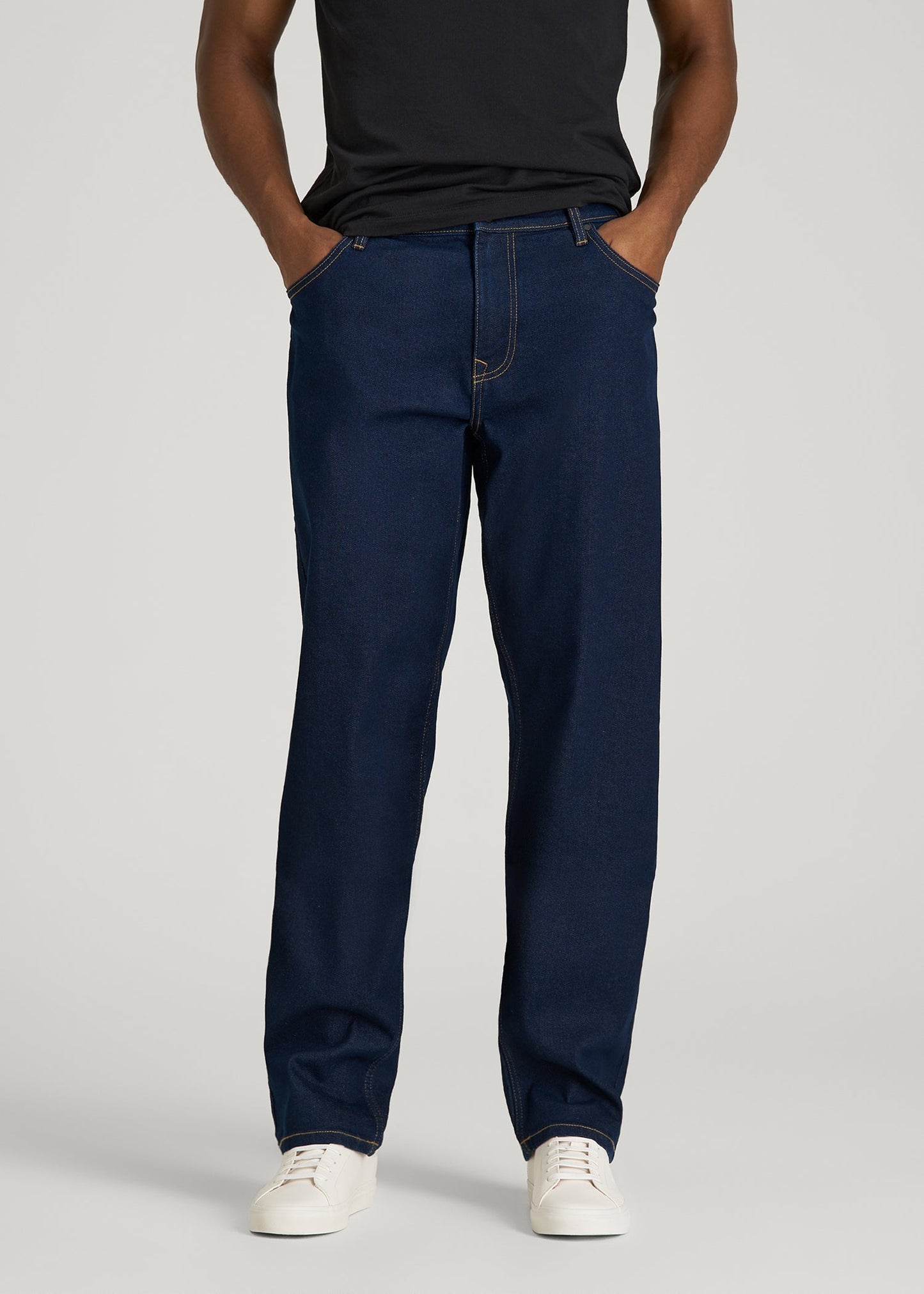 American Tall Men Mason Relaxed Fit Jeans for Tall Men in Deep Indigo Wash