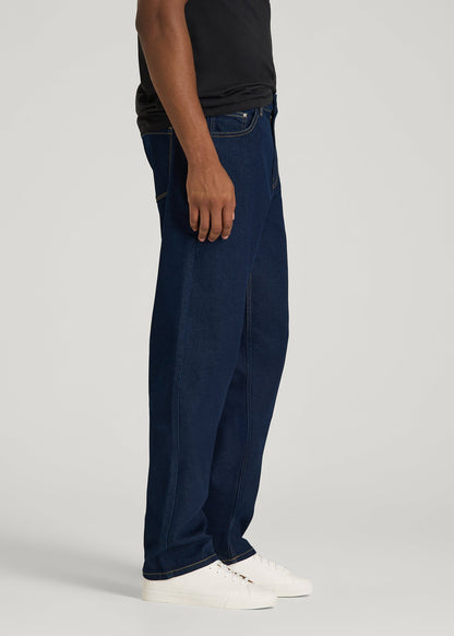 American Tall Men Mason Relaxed Fit Jeans for Tall Men in Deep Indigo Wash