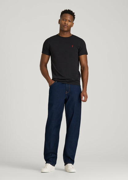 American Tall Men Mason Relaxed Fit Jeans for Tall Men in Deep Indigo Wash