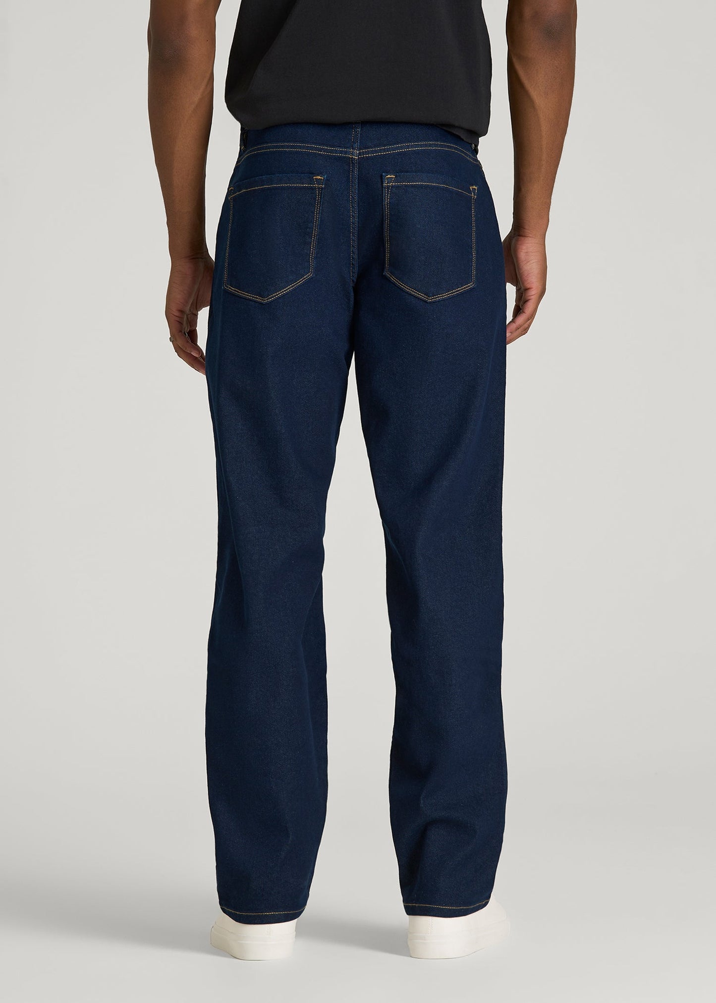 American Tall Men Mason Relaxed Fit Jeans for Tall Men in Deep Indigo Wash