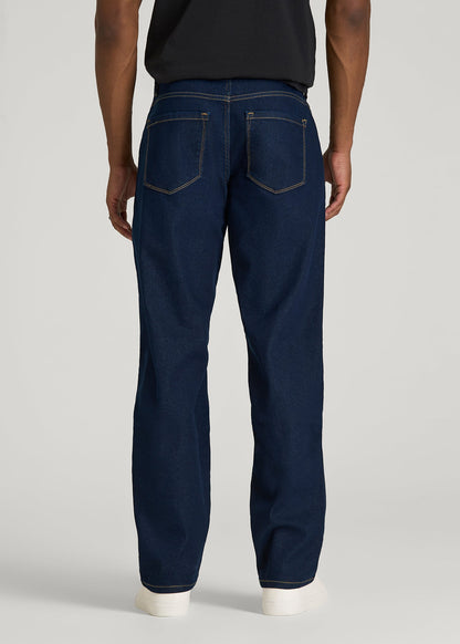 American Tall Men Mason Relaxed Fit Jeans for Tall Men in Deep Indigo Wash