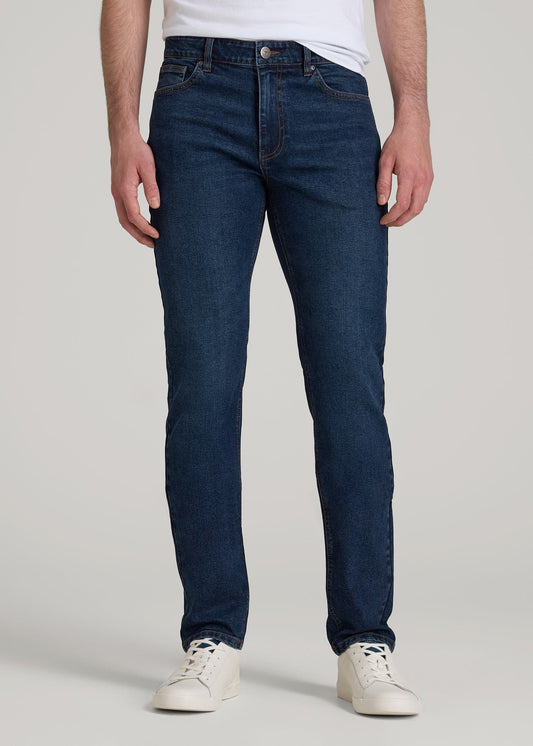 American Tall Men Dylan Slim Fit Jeans for Tall Men in Faded Dark Indigo