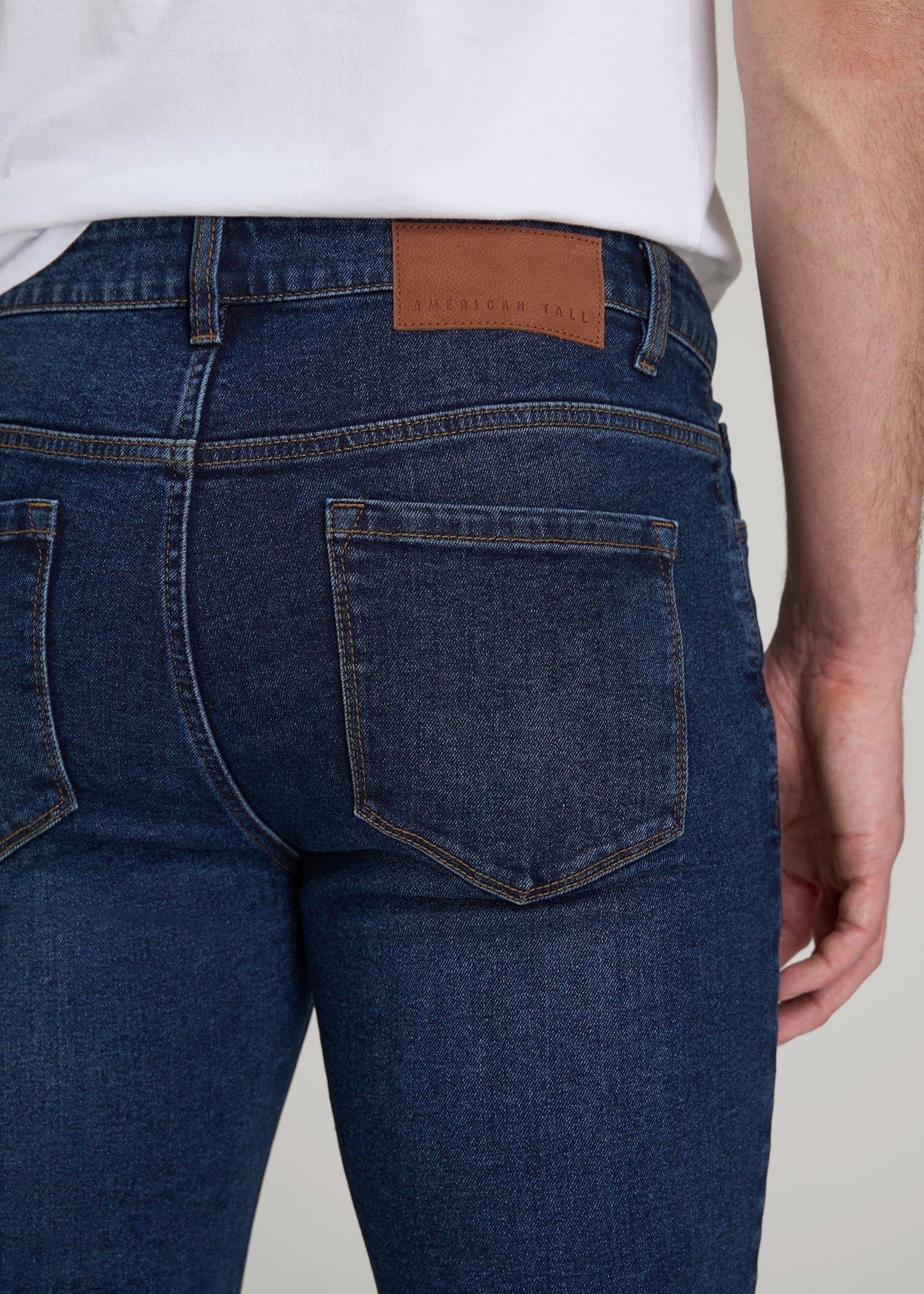 American Tall Men Dylan Slim Fit Jeans for Tall Men in Faded Dark Indigo
