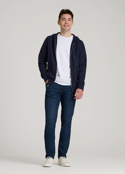 American Tall Men Dylan Slim Fit Jeans for Tall Men in Faded Dark Indigo