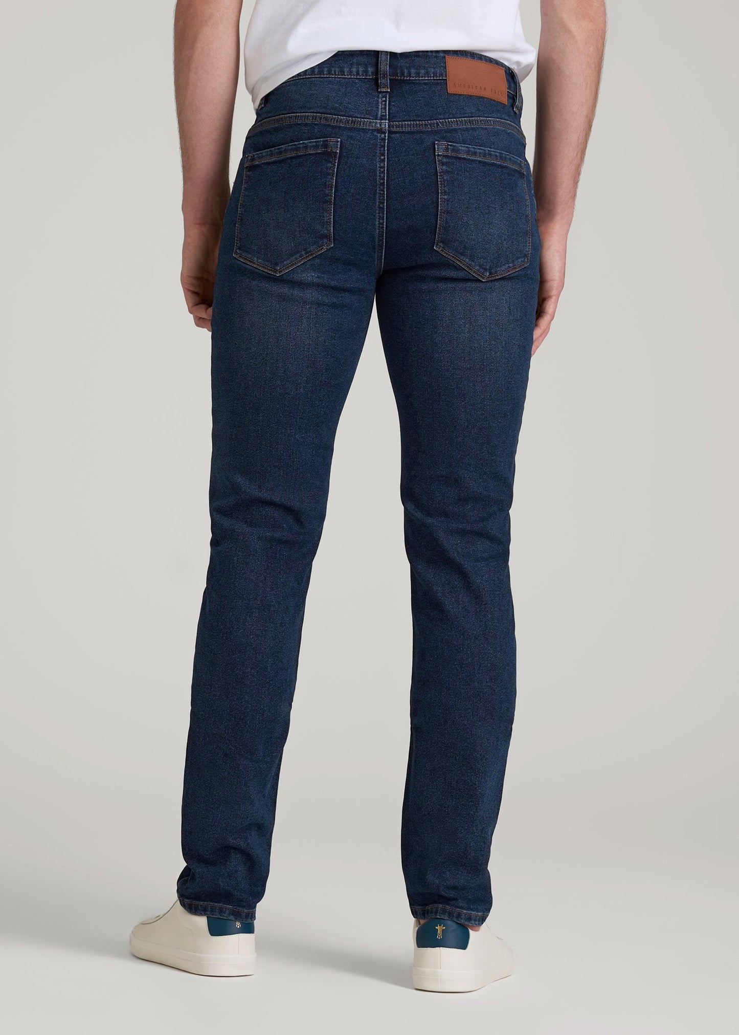 American Tall Men Dylan Slim Fit Jeans for Tall Men in Faded Dark Indigo