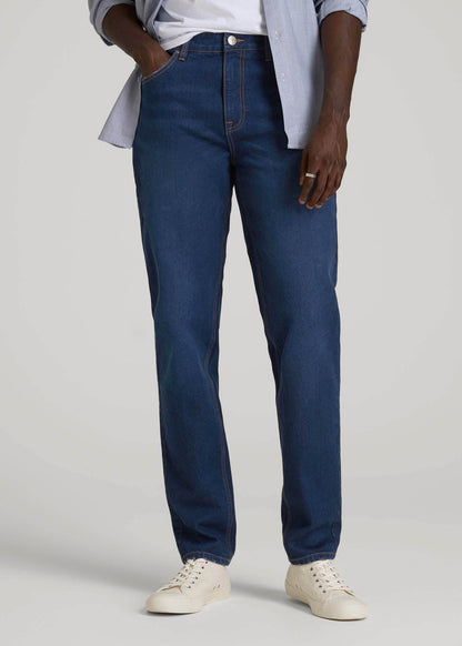American Tall Men Milo RELAXED TAPERED FIT Jeans for Tall Men in Midnight Blue Wash