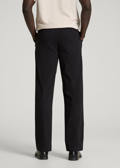American Tall Men Stretch Commuter Pleated Chinos for Tall Men in Black