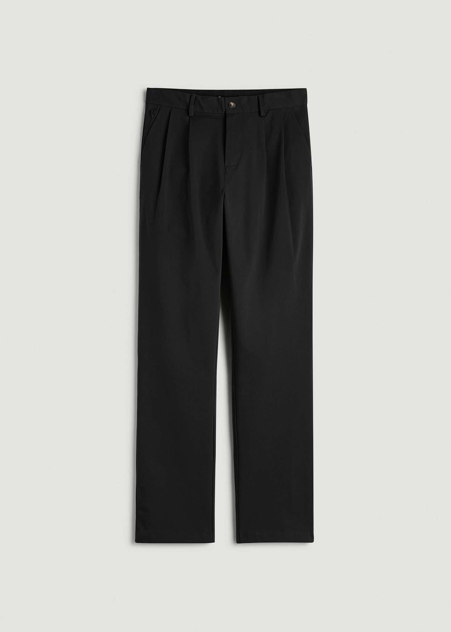 American Tall Men Stretch Commuter Pleated Chinos for Tall Men in Black