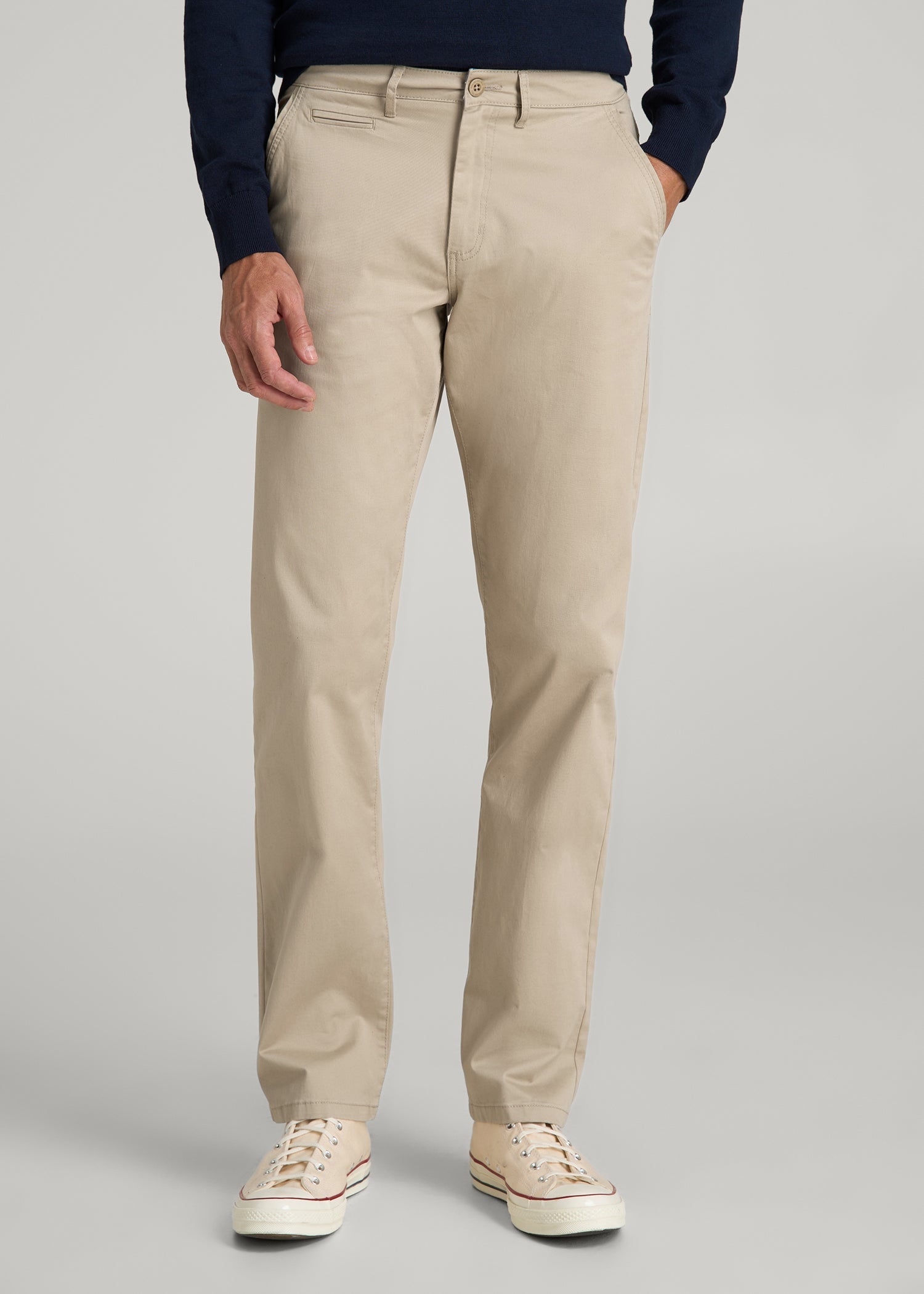 American Tall Men J1 STRAIGHT Leg Chinos for Tall Men in Desert Khaki