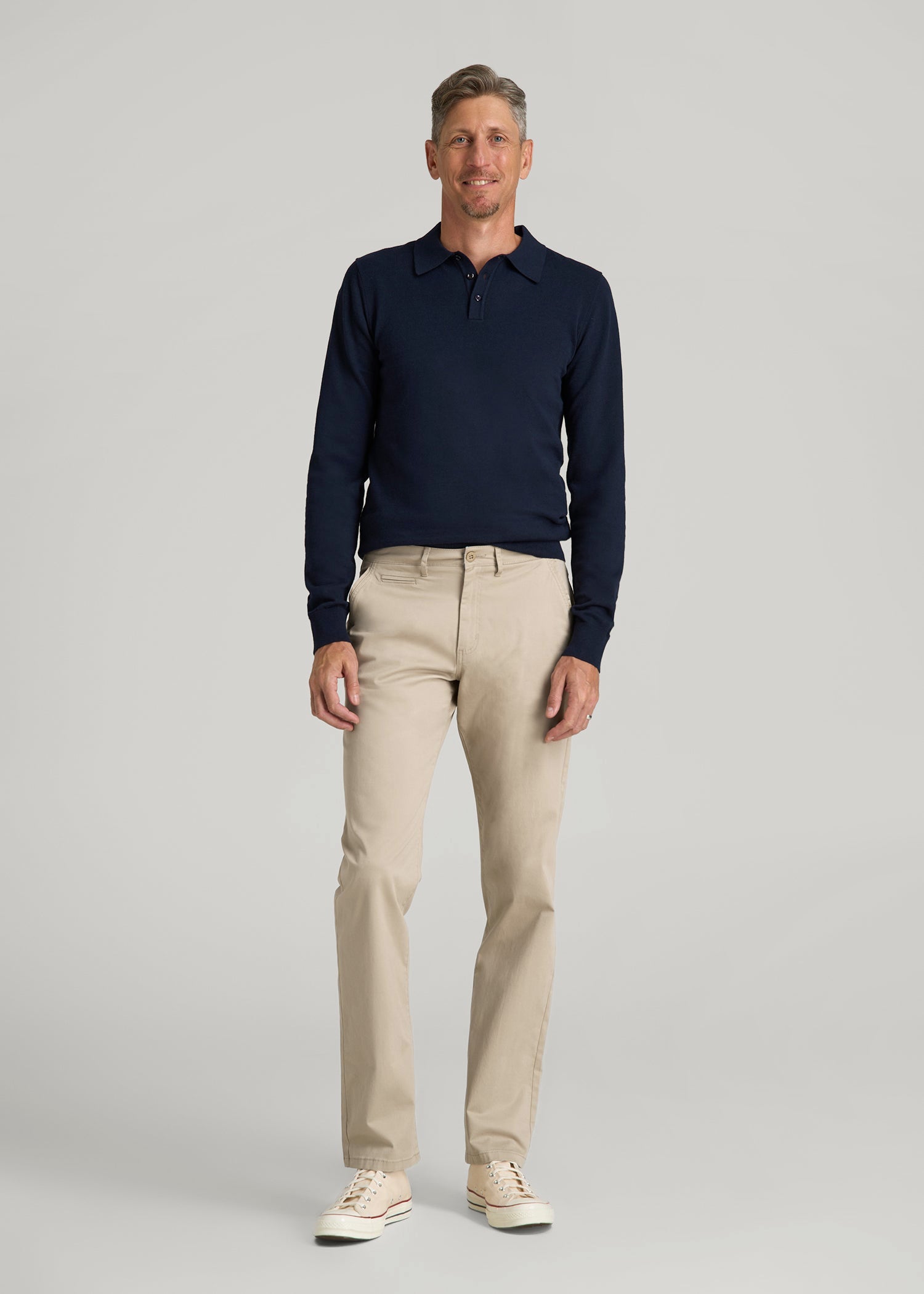 American Tall Men J1 STRAIGHT Leg Chinos for Tall Men in Desert Khaki