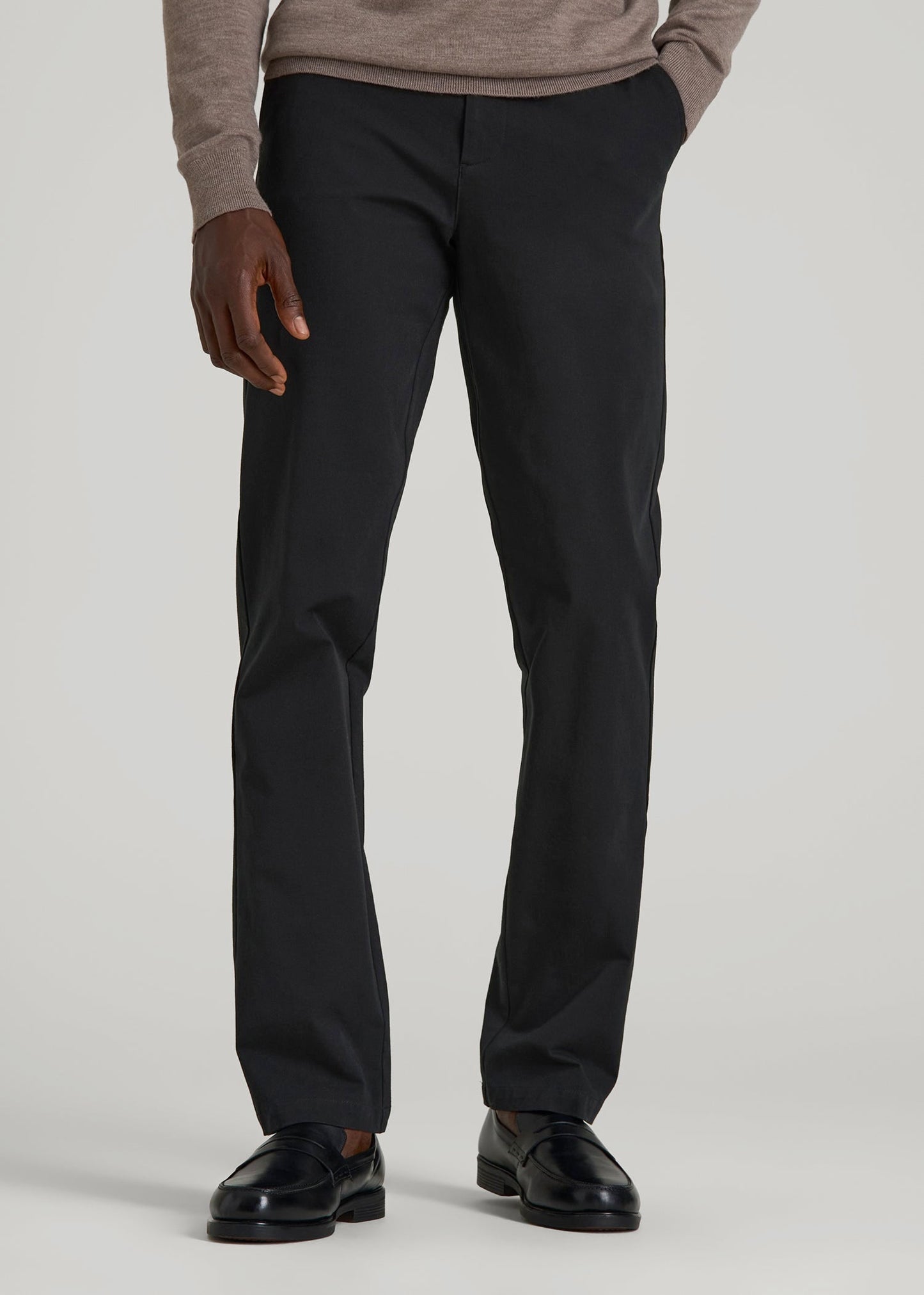 American Tall Men 4 Way Stretch Commuter TAPERED Chino Pants for Tall Men in Black