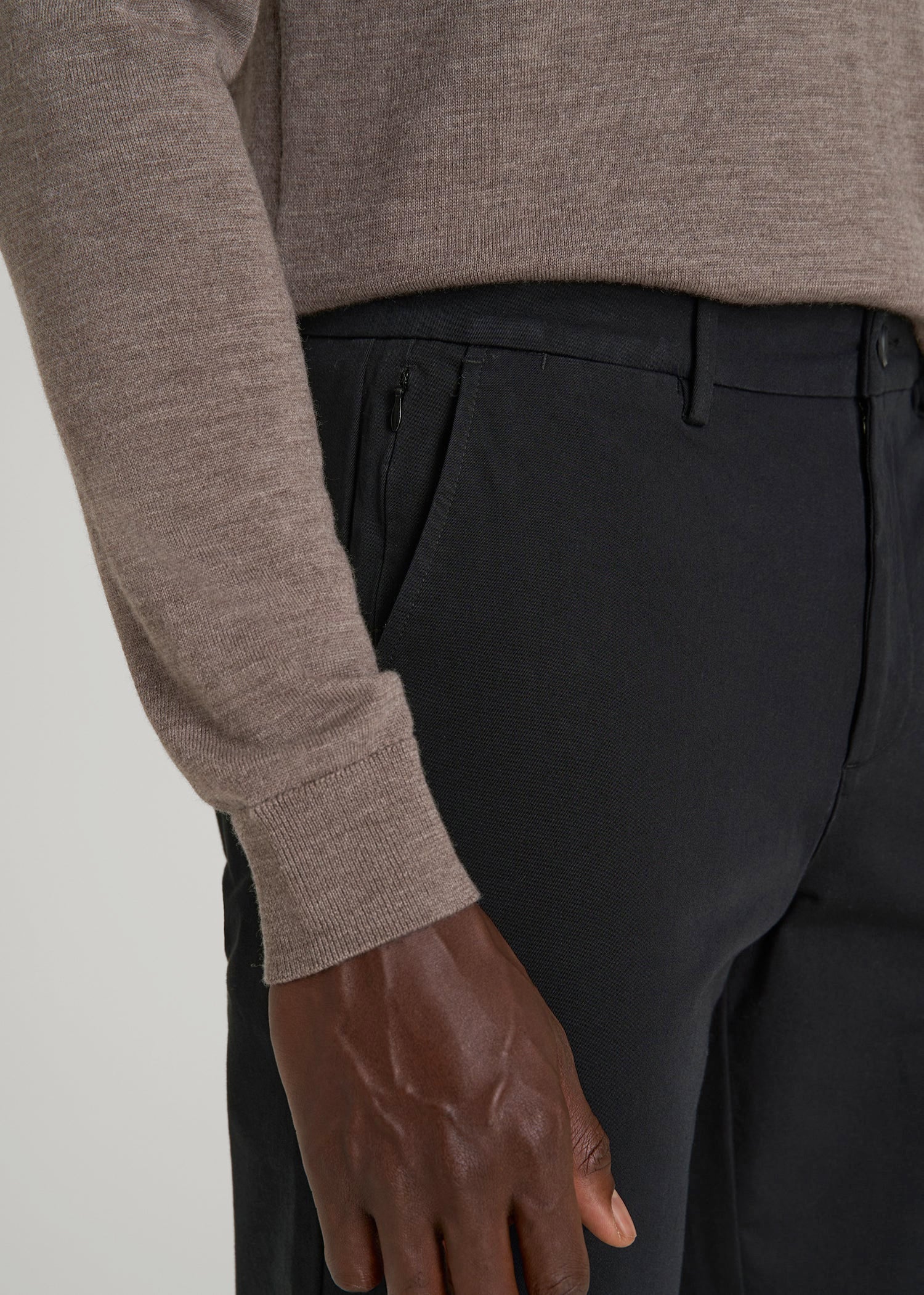 American Tall Men 4 Way Stretch Commuter TAPERED Chino Pants for Tall Men in Black