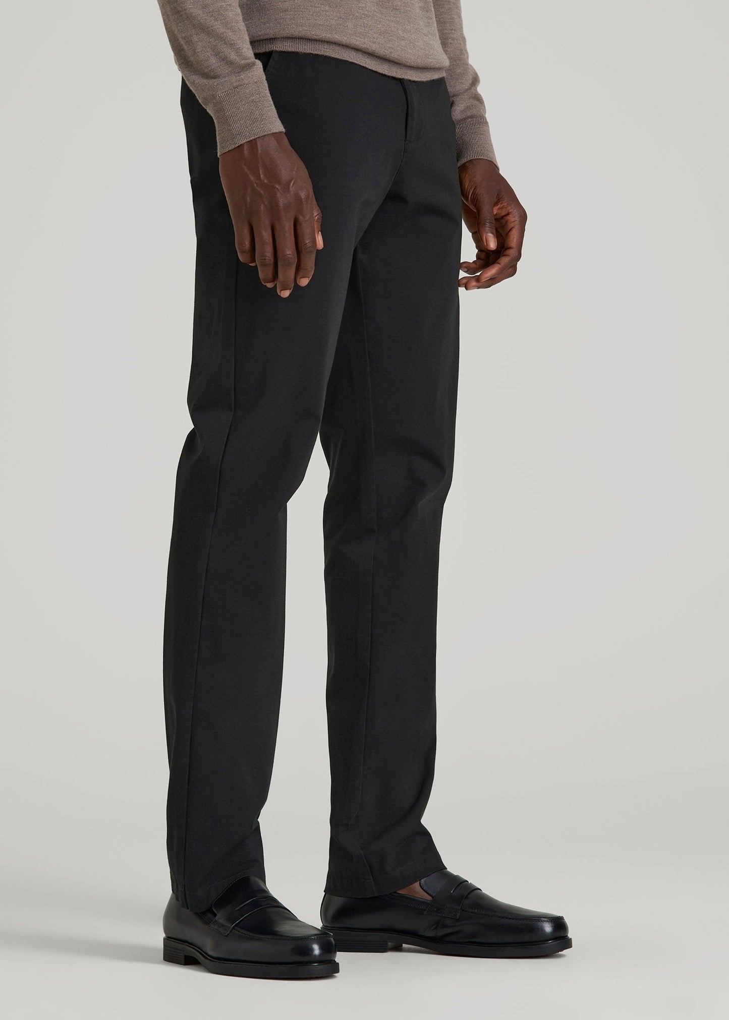American Tall Men 4 Way Stretch Commuter TAPERED Chino Pants for Tall Men in Black