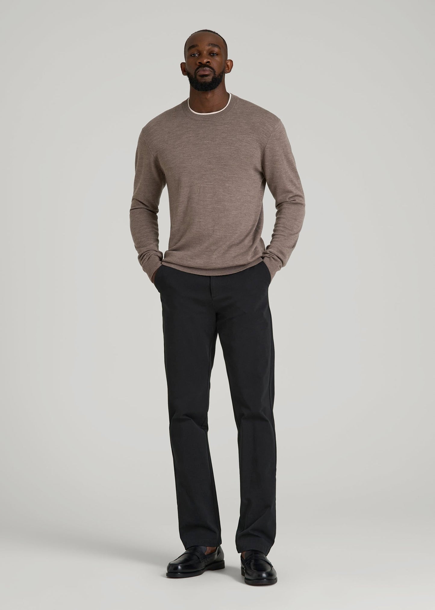 American Tall Men 4 Way Stretch Commuter TAPERED Chino Pants for Tall Men in Black