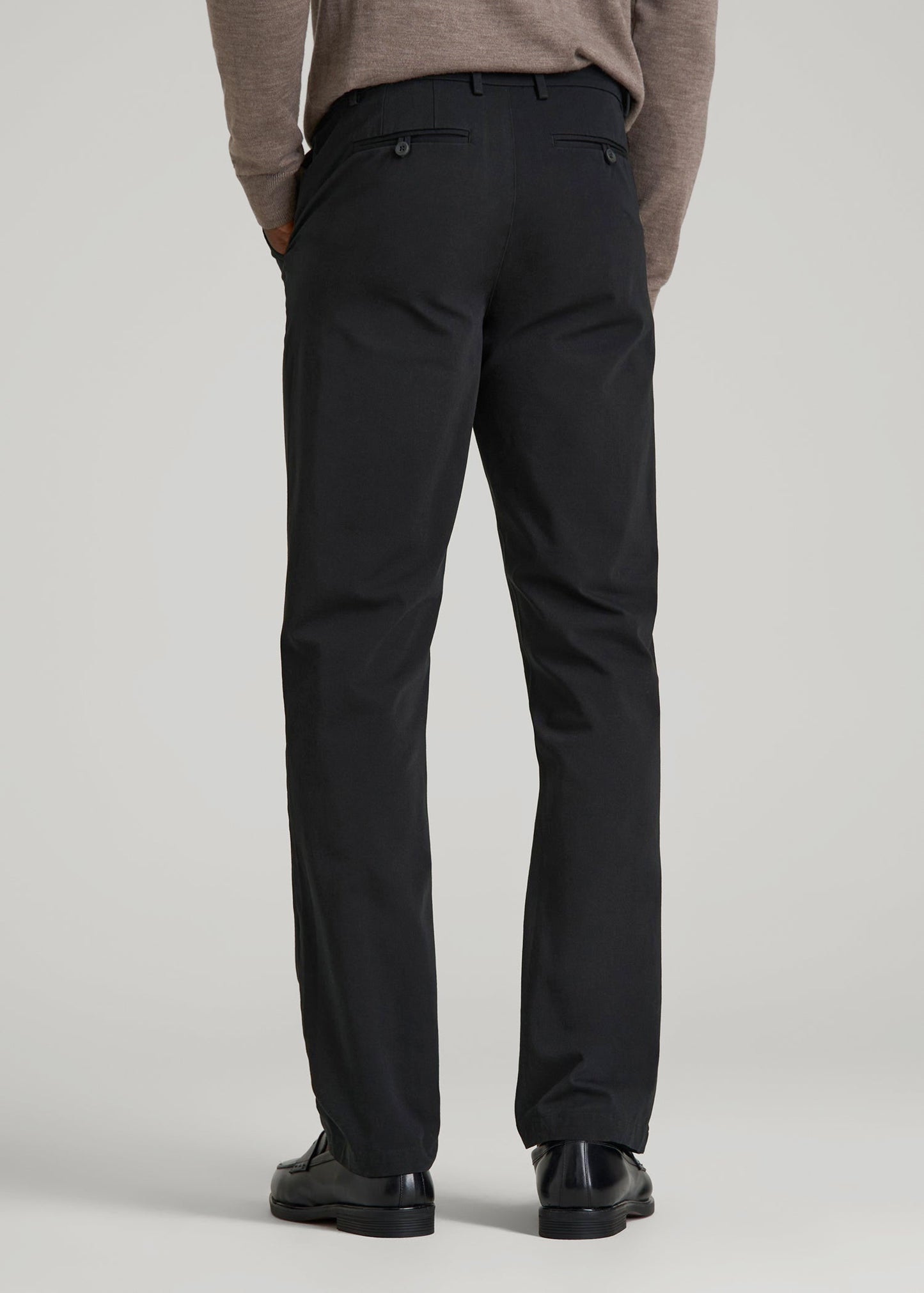 American Tall Men 4 Way Stretch Commuter TAPERED Chino Pants for Tall Men in Black