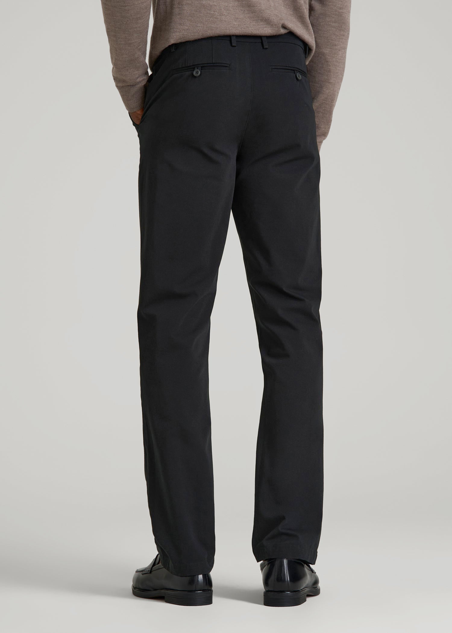 American Tall Men 4 Way Stretch Commuter TAPERED Chino Pants for Tall Men in Black