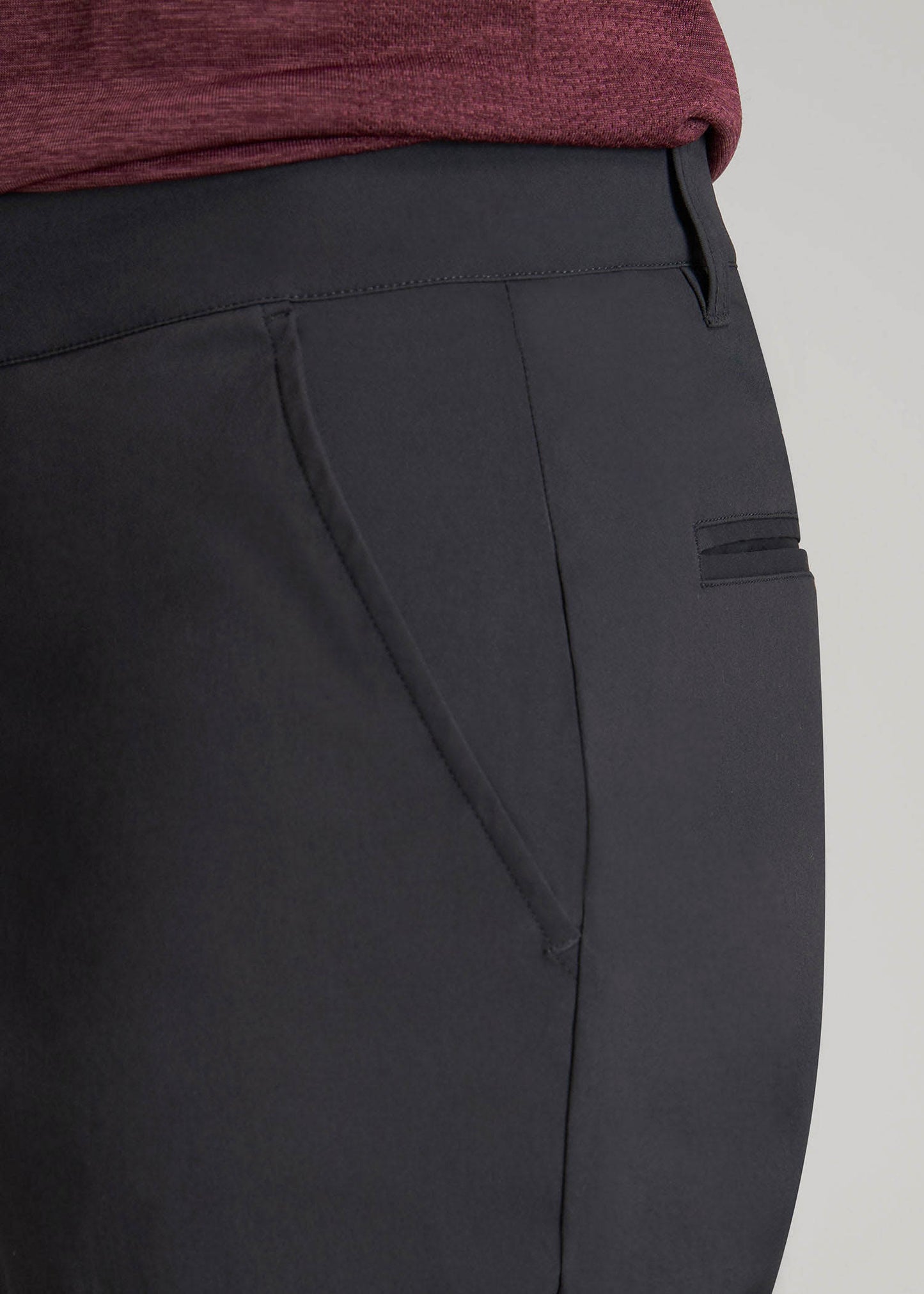 American Tall Men TAPERED FIT Traveler Chino Pants for Tall Men in Black