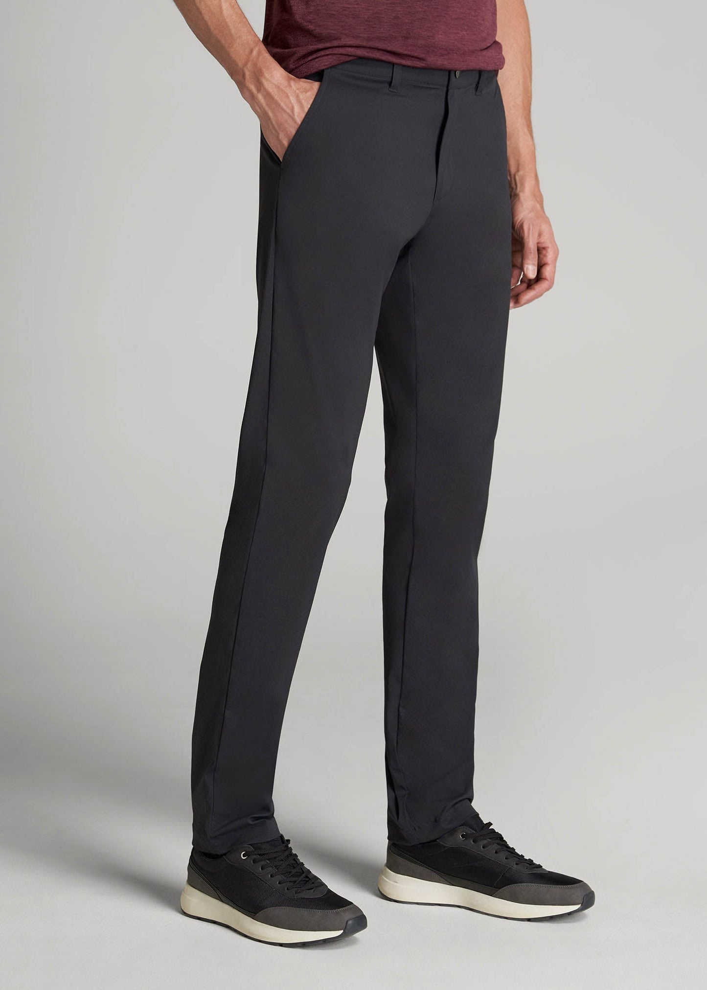 American Tall Men TAPERED FIT Traveler Chino Pants for Tall Men in Black