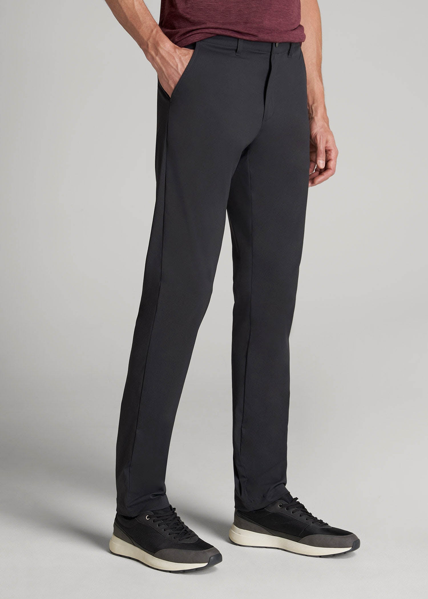 American Tall Men TAPERED FIT Traveler Chino Pants for Tall Men in Black